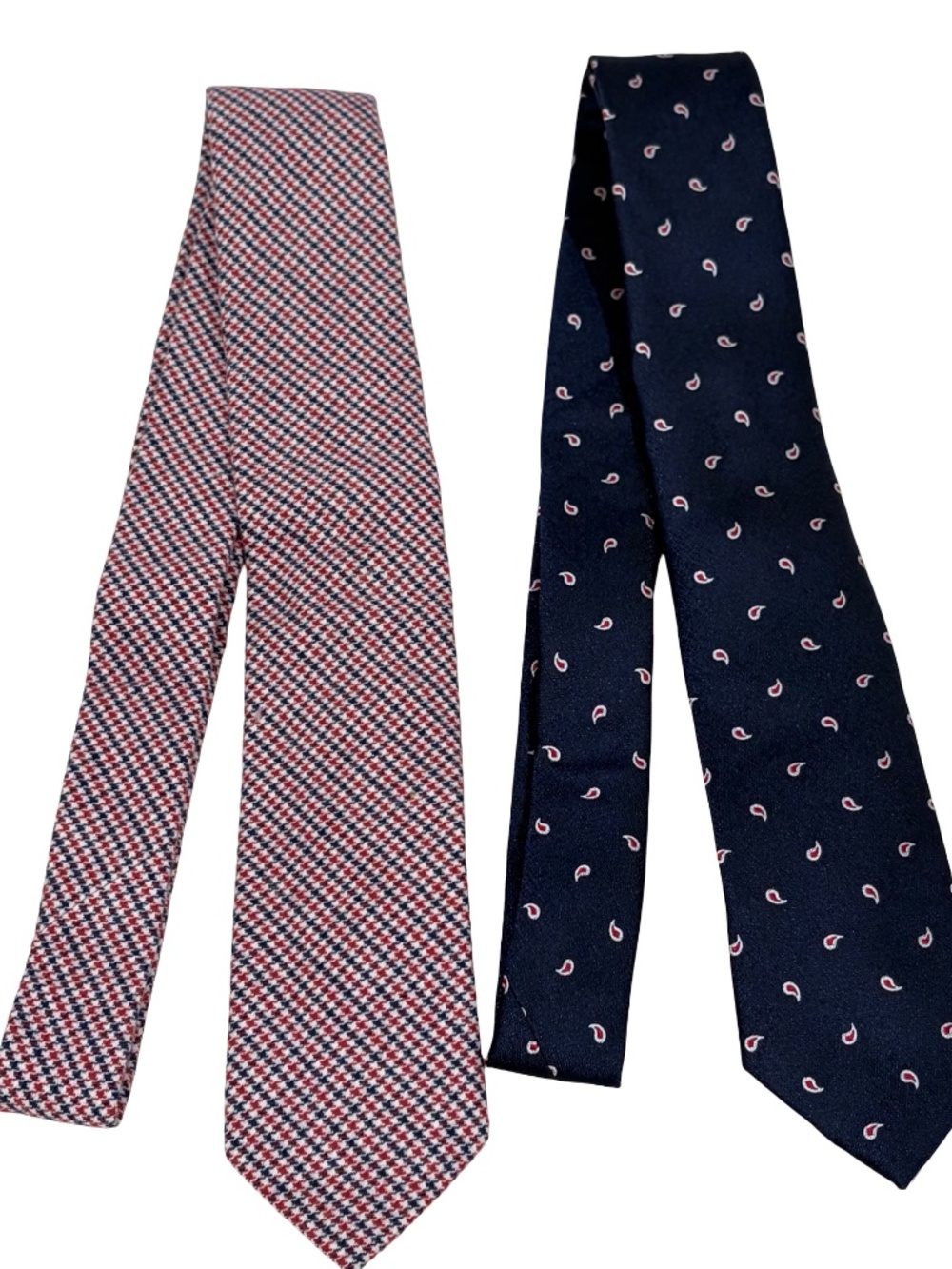 TWO New An IVY Copenhagen Neck Ties - Red White Blue 3"Wide 58"L